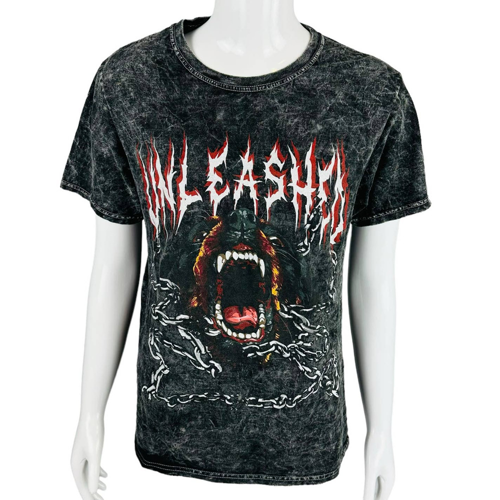 Thirty Single Unleashed T-Shirt Sz Small Black Grey Bear Graphic Tee